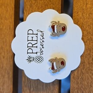 Prep Obsessed Reindeer Enamel Stud Earrings